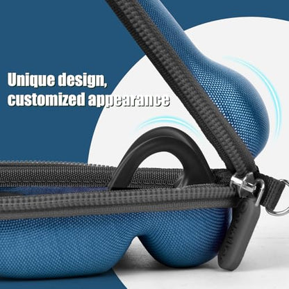 Casmilee Bone Conduction Headphone Case for SHOKZ New OpenRun Pro 2/1/Mini, Compatible with Raycon, CPTEA, CXK, TOZO, LuVant - Hard Storage Case with Carabiner for Wireless Open-Ear Headphones (Blue) - color: Blue