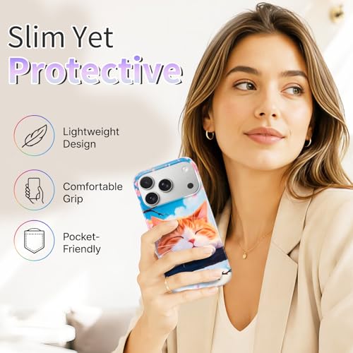 Compatible with with iPhone 17 Pro Max, 2025 Anti-Yellow Ultra Transparent Soft TPU Phone Case, Shockproof Anti-Slip Slim Lightweight Full Coverage Protective(Cat) - color: Cat