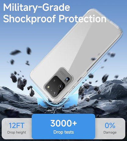 USLAI Case for Samsung Galaxy S20 Ultra, Anti-Yellowing, Crystal Clear Back, Shockproof & Military‑Grade Drop Protection - Transparent - color: Clear, size: Galaxy S20 Ultra