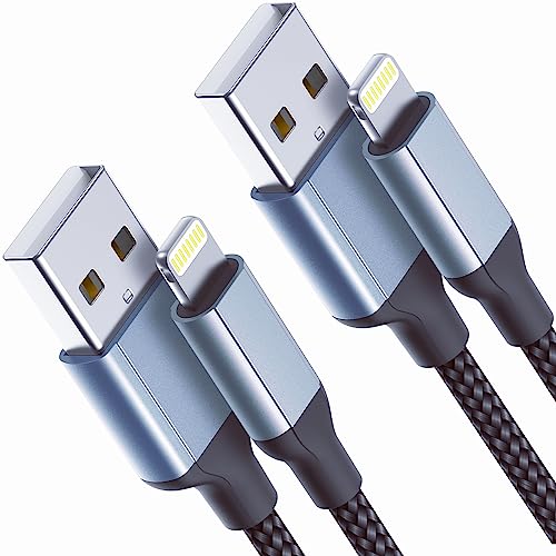 2 FT iPhone Charging Cable, 2 Pack [MFi Certified] USB to Lightning Cable 2ft for Car Fast Charging Braided Short iPhone Cord Compatible with Apple iPhone 14/13/12/11Pro/X/XR/8/7/6s/Plus/SE/iPad - size: 2FT