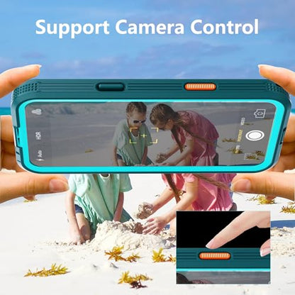 Waterproof Phone Case for iPhone 16 Pro Max 6.9 inch Magnetic - color: Cyan-Teal, size: iPhone 16 Pro Max 6.9 inch
