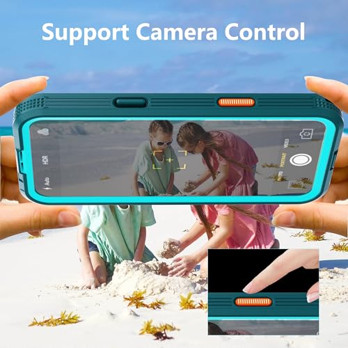 Fit with iPhone 16 Plus Phone Case IP68 Waterproof Magnetic - color: Cyan-Teal, size: iPhone 16 Plus 6.7 inch