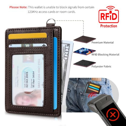 Mayski Slim Wallet, Credit Card Holder for Women, Minimalist Front Pocket RFID Blocking Card Cases, Small Wallet Women Men(CH Coffee) - color: CH Coffee