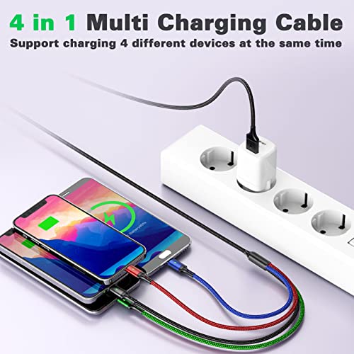 Multi Charging Cable 4A,5ft/2Pack 4in1 USB Charger Cable