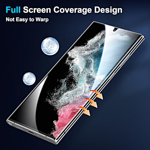 3 Pack Screen Protector for Samsung Galaxy S22 Ultra [Not Glass], Support Fingerprint Flexible TPU Film with Camera Lens Protector, Full Coverage - size: Samsung Galaxy S22 Ultra