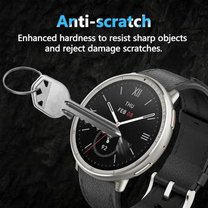 3 Pack for Amazfit Active 2 Screen Protector, Non-Tempered Glass Flexible Protection, HD Clear Protective Film - size: for Amazfit Active 2