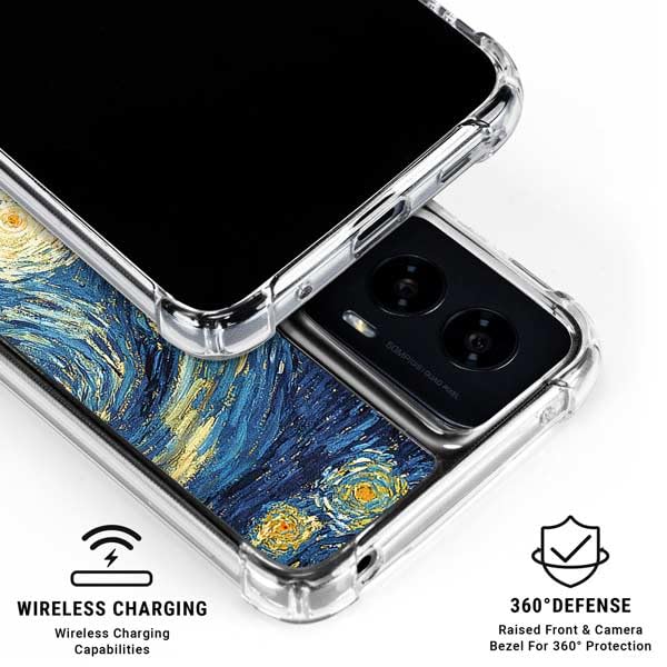Skinit Clear Phone Case Compatible with Moto G Power 5G (2024) - Officially Licensed Van Gogh - The Starry Night by Van Gogh Design