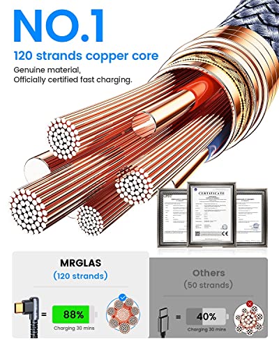 MRGLAS 3.2A USB C Charger Cable [2-Pack, 10FT], USB A to USB C Cable - color: Grey, size: 10FT+10 FT