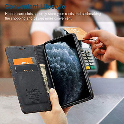 japezop iPhone 11 Pro Max Wallet Case with Card Holder[RFID Blocking],Kickstand,Leather Magnetic Flip Case with RFID Blocking,Flip Case for iPhone 11 Pro Max 6.5 inch(Black) - color: Black, size: iPhone 11 Pro Max 6.5 Inch