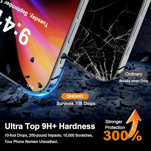 QHOHQ for iPhone 16 Plus Screen Protector + Camera Lens Protector, 3+3 Pack - size: iPhone 16 Plus 6.7 Inch
