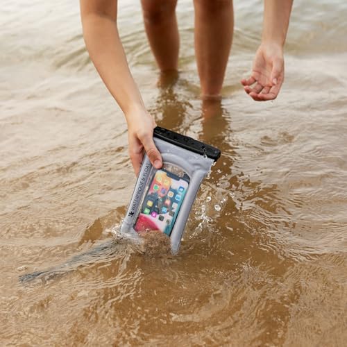 geckobrands Float Phone Dry Bag - Waterproof & Floating Phone Pouch – Fits Most iPhone and Samsung Galaxy Models - color: Neon Blue