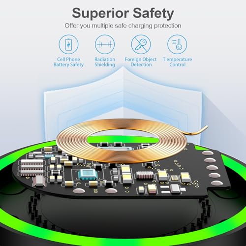 Wireless Charger Samsung Pad Fast Charging for Galaxy Z Fold 7 6 S26 Ultra - color: Full Black