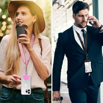 CACOE Phone Lanyard, Black+Pink, 2 Pcs - color: Black+pink, size: 21.65"