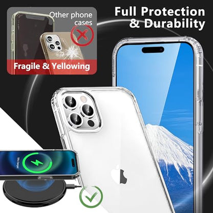 ONES Case for iPhone 14 Pro, Slim Clear Transparent Case [PC + TPU Hybrid] with Military-Grade Drop Protection, Anti-Yellowing Shockproof Silicone Hard Cover - color: HD Highly Clear, size: iPhone 14 Pro