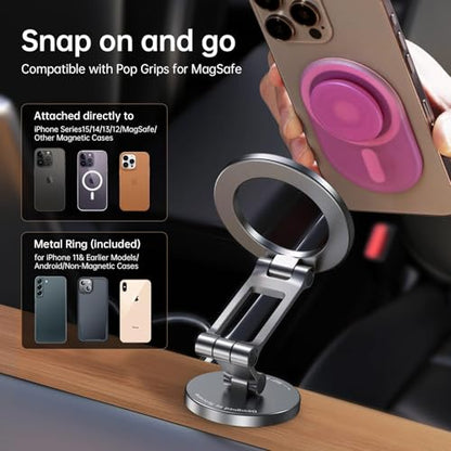 Syncwire Fits MagSafe Car Mount Magnetic Phone Holder for Dash and Tesla - color: Titanium Silver