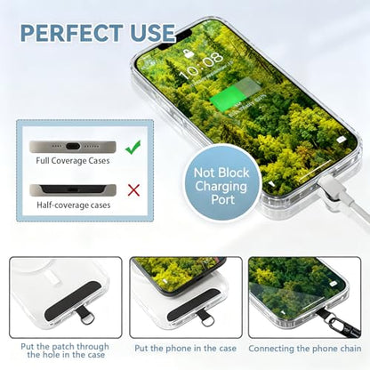 2 Pack Phone Lanyard and Wrist Strap Set, Adjustable Crossbody Neck Strap & Secure Phone Wrist Strap with 4 Pcs Tether Tabs, Adjustable Nylon Cell Phone Strap for iPhone & Samsung, Universal Fit