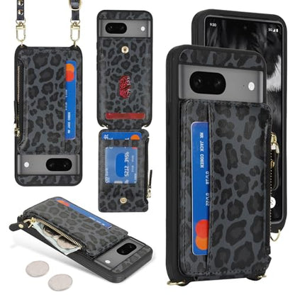 Cavor Compatible with Google Pixel 7 Case Wallet, Leopard Black - color: Leopard Black, size: Google Pixel 7