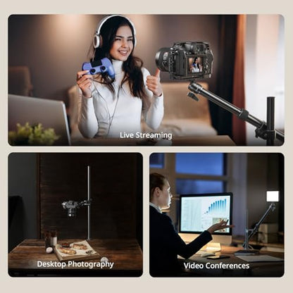 SMALLRIG Camera Desk Mount, Overhead Camera Arm Stand for Desk