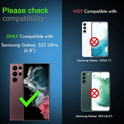 IMBZBK for Samsung Galaxy S22 Ultra 5G Screen Protector, 3+3 Pack - color: S22 Ultra-Transparent