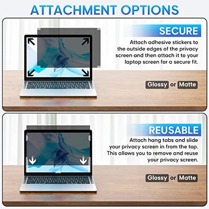 Laptop Privacy Screen 15.6 Inch 16:9 Aspect Privacy Screen Filter Removable - size: 1 Pc 15.6inch-16:9