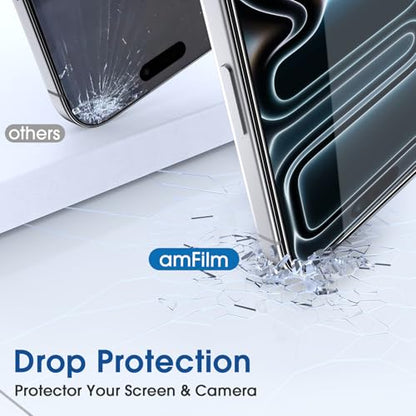 amFilm OneTouch for iPhone 17 Pro Screen Protector 6.3'' Tempered Glass - size: IPH17P-6.3”