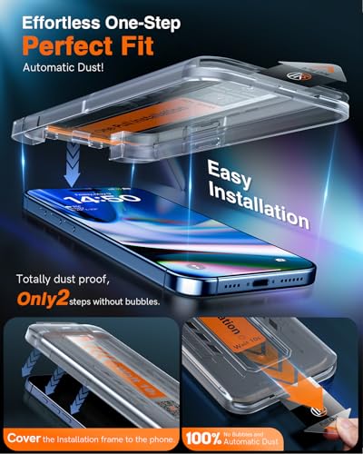 LK 2 Pack for iPhone 17 Pro Max Privacy Screen Protector, Auto Dust Removal