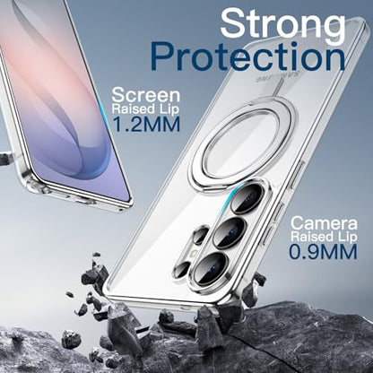 JETech 360° Rotatable Ring Stand Case for Samsung Galaxy S26 Ultra, Clear | Compatible with MagSafe, Clear Back, Stand & Ring Holder, Shockproof Protection - color: Clear, size: Galaxy S26 Ultra