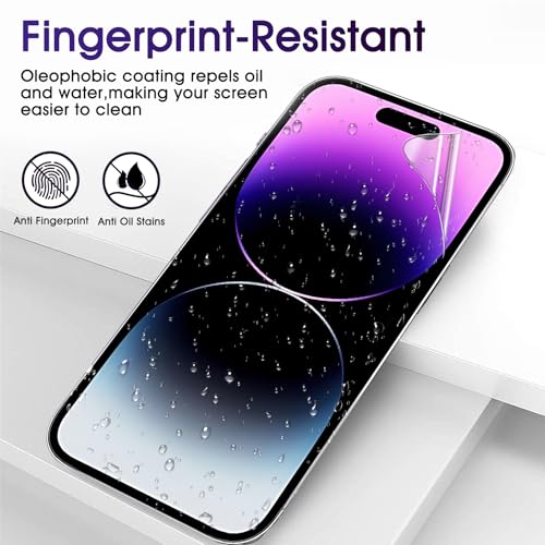 3 Pack TPU Screen Protector for iPhone 15 Pro, Self-Healing HD Clear Soft Flexible Hydrogel Film Compatible with iPhone 15 Pro 6.1" - Scratch-Resistant, Bubble Free, Easy Installation - size: iPhone 15 Pro