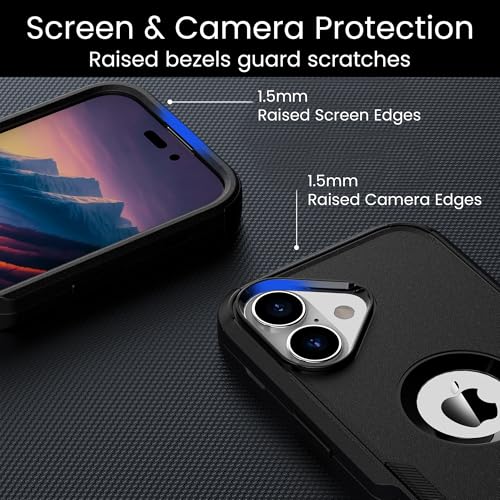 MXX for iPhone 17 Case, Heavy Duty 3 in 1 Wing Design Protective Cover with MagSafe, Phone Case 2025 (Black) - color: Black, size: iPhone 17