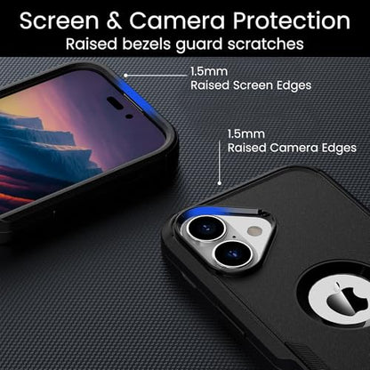 MXX for iPhone 17 Case, Heavy Duty 3 in 1 Wing Design Protective Cover with MagSafe, Phone Case 2025 (Black) - color: Black, size: iPhone 17