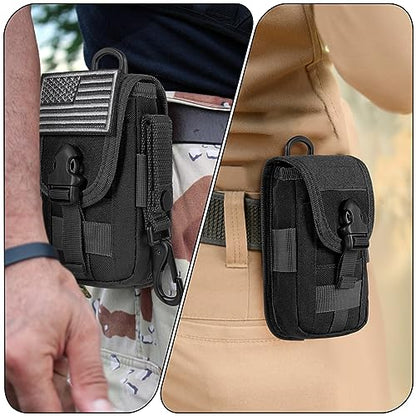 SOWHUP Tactical Molle Pouch Cell Phone Pouch Holster Small Utility EDC Pouch Gadget Organizer Bag - color: Black2