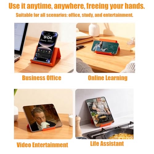 Portable Foldable Silicone Aluminum Phone Holder,Bendable Foldable Design,Silicone Phone Stand with Aluminum, Flexible Foldable Phone Holder for Tablet Laptop Desk Travel Non-Slip (1-Pack)