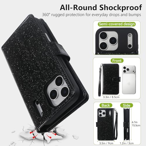 Varikke Wallet Case for iPhone 17 Pro Compatible with Magsafe, Black - color: (Compatible with MagSafe) Black, size: iPhone 17 Pro 6.3"