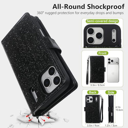 Varikke Wallet Case for iPhone 17 Pro Compatible with Magsafe, Black - color: (Compatible with MagSafe) Black, size: iPhone 17 Pro 6.3"
