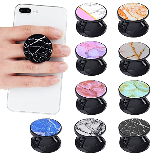 Honoson 9 Pcs Cell Phone Grip Holder Collapsible Holder, Marble - color: Marble