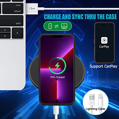 Battery Case for iPhone 13 Pro Max, Upgraded 12000mAh Rechargeable Portable Extended Battery Pack Supported Qi Wireless Charging Case Compatible with iPhone 13 Pro Max (6.7 inch) Charger Case (Black) - size: iPhone 13 Pro Max(6.7 inch)