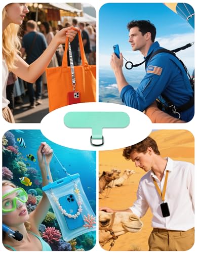 Fannoday Phone Tether Tab, 4 Pcs Universal Phone Lanyard Tab Used with Crossbody Strap, for Cell Phone Cases - color: Mint Green