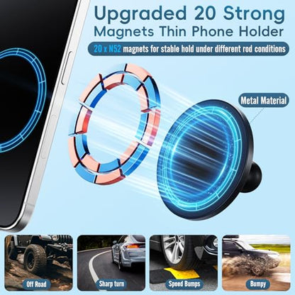 Magnetic Phone Mount for Jeep Wrangler 2018-2023 Gladiator JT 2020-2023 - style: Magnetic Mount