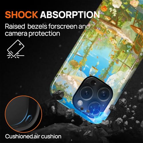 Case for iPhone 14 Pro, Shockproof Hybrid Protective Phone Case, Dual-Layer Drop Protection Anti-Scratch, Sunny Garden - color: Sunny Garden, size: iPhone 14 Pro
