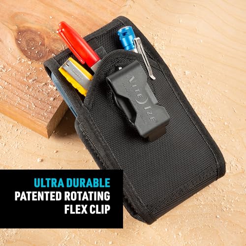 Nite Ize Clip Case Cargo Universal Rugged Phone Holster - Holster for Men's & Women's Belts - Utility Belt Pouch - Phone Accessories - XX-Large, Black - size: XX-Large, style: Vertical