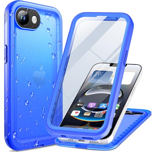 Cozycase for iPhone 16e/iPhone 17e Waterproof Case Heavy Duty Full Body | 360 Shockproof Dustproof with Screen Camera Protector Double IP68 Water Dust Drop Proof Hard Tough Front Back Cover Blue - color: Frosted Blue, size: For iPhone 16e/17e