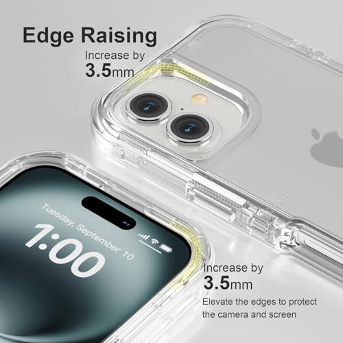 Follaroma for iPhone 16 Case, Heavy Duty Shockproof Protection Phone Cases, Anti-Drop, Dual Layer Transparent Protective Cover Compatible with iPhone 16, 6.1 inch,Crystal Clear - color: Clear, size: iPhone 16 6.1‘’