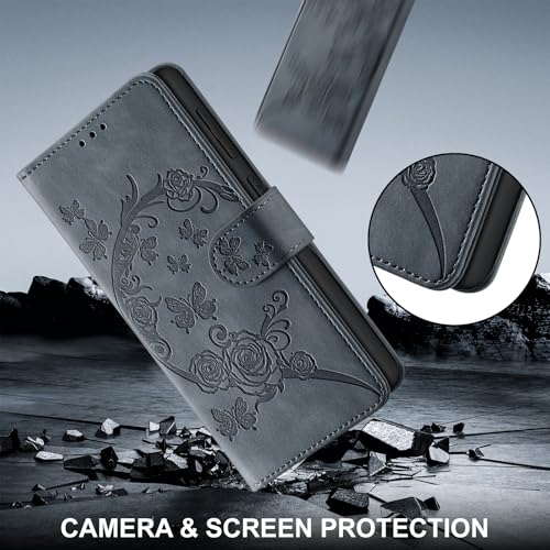 Wallet Case for Motorola Moto G Power (2025), Gray Purple | RFID Blocking, Magnetic Closure, Card Holder, Kickstand, Shockproof Flip Cover - color: Gray Purple
