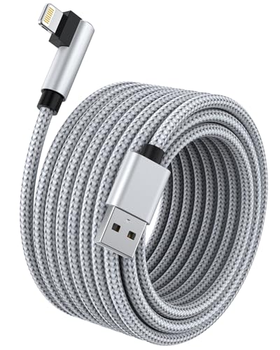 Phone Charger Cable 5M,[MFFi Certified] Right Angle 90 Degree Fast Charging Phone Cable Nylon PD Fast Charging Lightnning USB Compatible with Phone 14 13 12 11 Pro Max Mini XR XS X 8 7 6