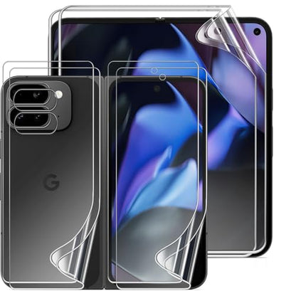 2 Sets Screen Protector for Google Pixel 9 Pro Fold, HD Clear Soft TPU Film for Google Pixel 9 Pro Fold 8.0", Front + Back Flexible Film, Self-Healing, Scratch-Resistant, Easy to Install