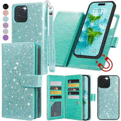 Varikke for iPhone 16 Pro - Case Wallet Magnetic Detachable, Mint Green - color: (Standard) Mint, size: iPhone 16 Pro 6.3"