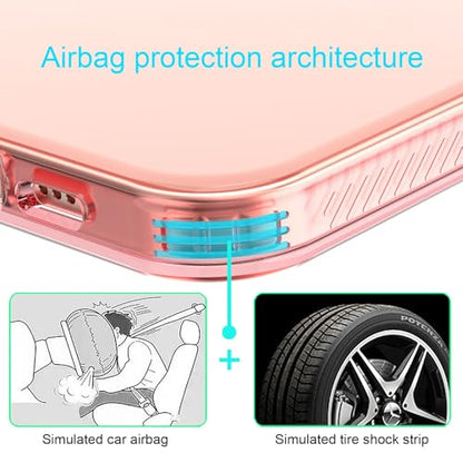Phone Case for iPhone 12 Pro Clear, [Crystal Clear][Non-Yellowing] Slim Shockproof Reinforced Drop Protective Flexible TPU Back Cover Phone Case for iPhone 12 Pro Protective Case(Pink) - color: Pink