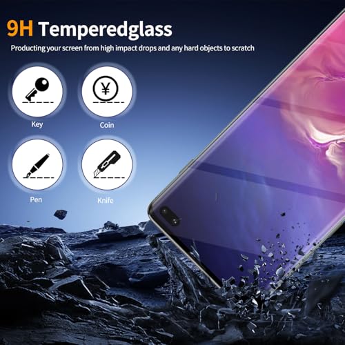 3 Pack Curved Tempered Glass Screen Protector Applicable for Samsung Galaxy S10plus 6.4-Inch, Support Fingerprint ID Friendly Tempered Glass Screen Protective, HD Clear Scratch Resistant Suitable - color: S10PLUS