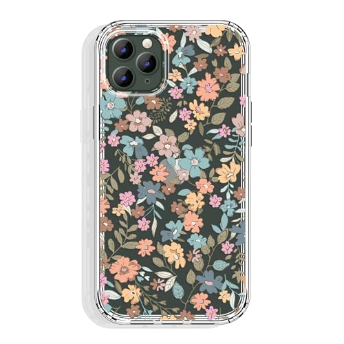 GYZYA for iPhone 11 Pro Case 5.8 Inch Clear with Design, Protective Slim TPU Cover + Shockproof Bumper for Women and Girls (Secret Garden) - color: Flowers013, size: iPhone 11 Pro (5.8 inch)