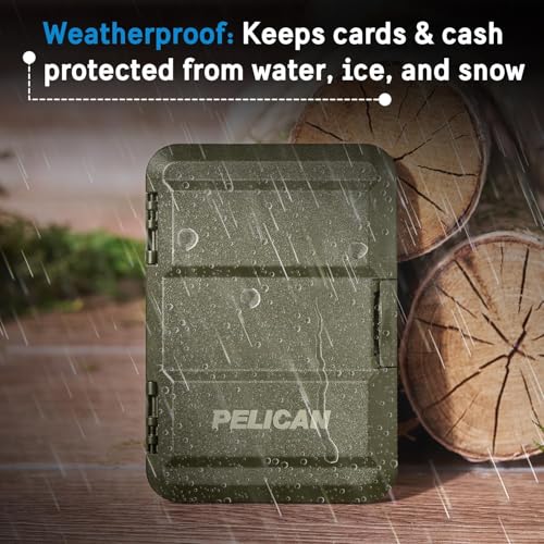Pelican MagSafe Wallet for iPhone - Slim Magnetic Phone Wallet - OD Green | Heavy Duty MIL-STD Snap-On Magnetic Card Holder - Detachable Hard MagSafe Wallet for iPhone 17 Pro Max/16/15/14/13/Pixel 10 - color: Green, style: Protector